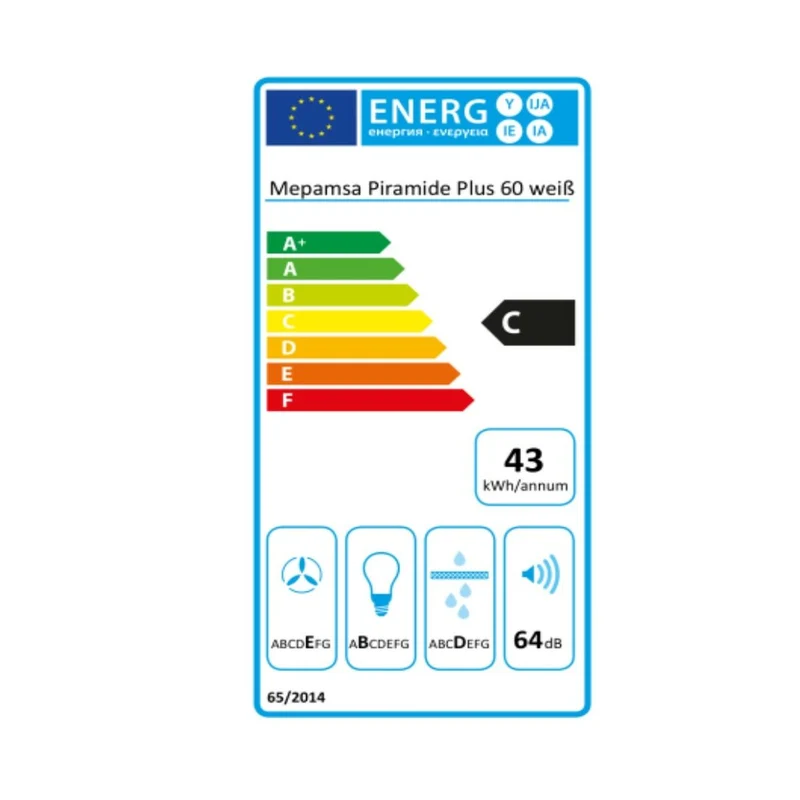 Hotte conventionnelle Mepamsa Piramide Plus 60 cm 290 m³ / h 65W C