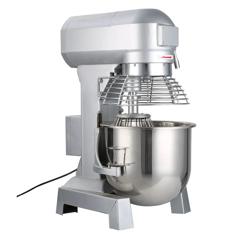 VEVOR Mélangeur de Patisserie Professionnel 1100W à 3 Vitesses Mélangeur Commercial Robot de Cuisine en Acier 30L avec Tige de Mélangeur de Protection Contre les Eclaboussures