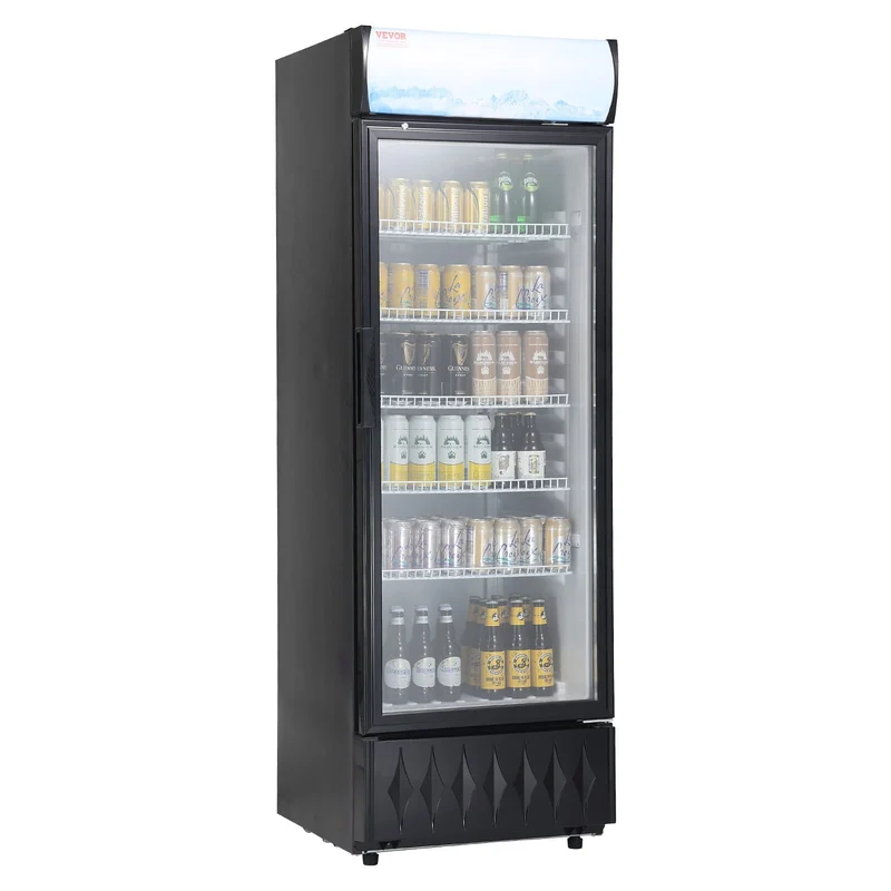VEVOR Réfrigerateur à Boissons Frigo Vitrine Commercial 345 L 0-10 ℃ 5 Étagères