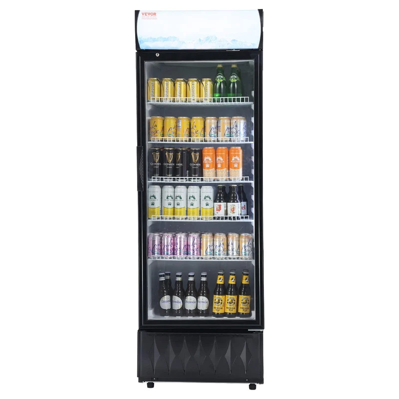 VEVOR Réfrigerateur à Boissons Frigo Vitrine Commercial 345 L 0-10 ℃ 5 Étagères