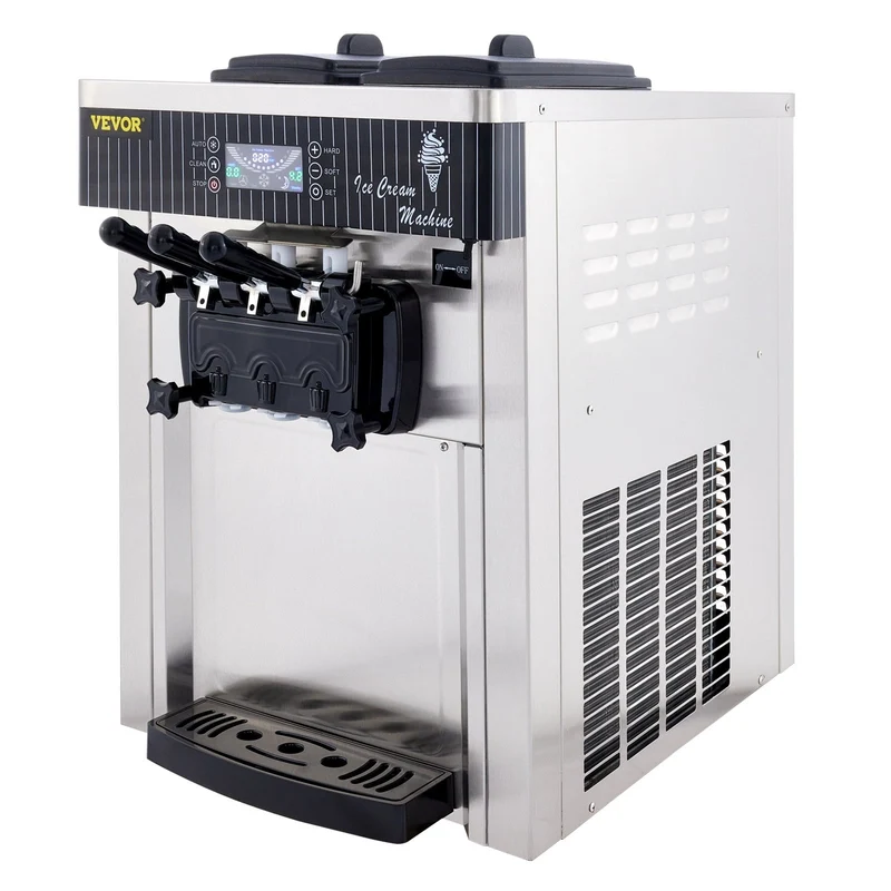 VEVOR Machine à Crème de Table Sorbetière à Glace 20-28 L/h 3 Saveurs 2200 W