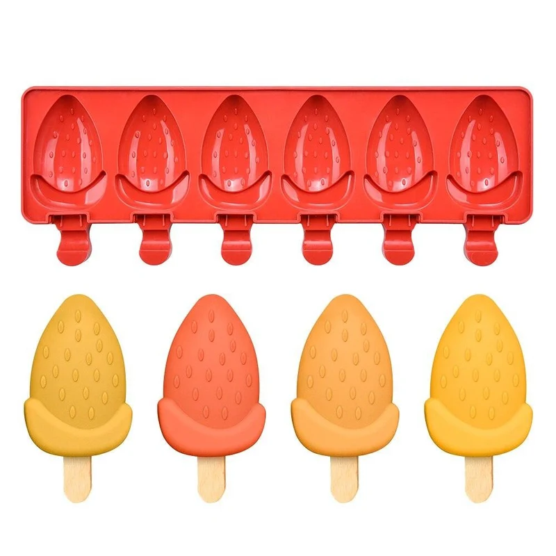 Moule à Glace Fraise avec bâtonnets