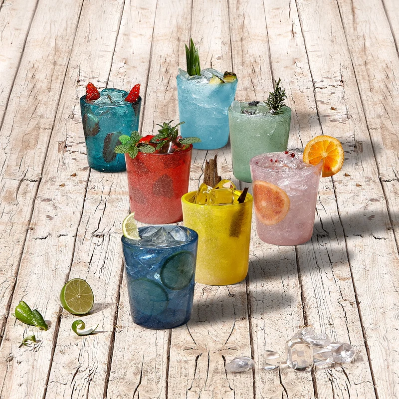 Verre bulles à cocktail soufflé en verre