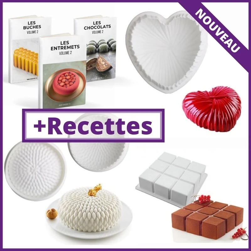 Lot de 3 Moules Silicone + 3 Livres Recettes Offert