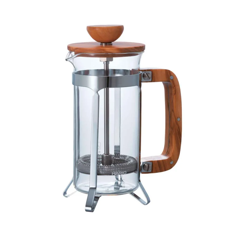 Cafetière à piston Hario en bois d'olivier - 2 tasses