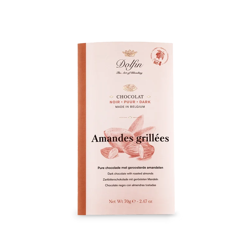 Noir & Amandes grillées 70g