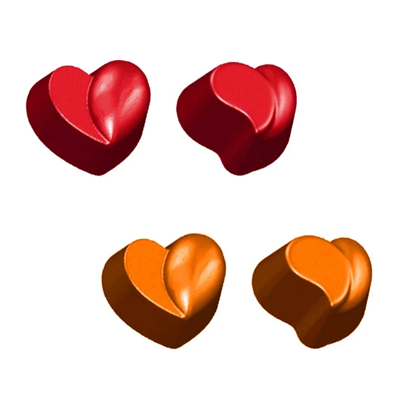 Moule Polycarbonate Chocolat - Coeur Double