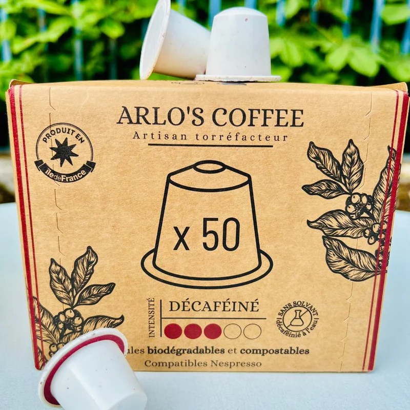 Capsules compatibles Nespresso biodégradables - Colombie Déca