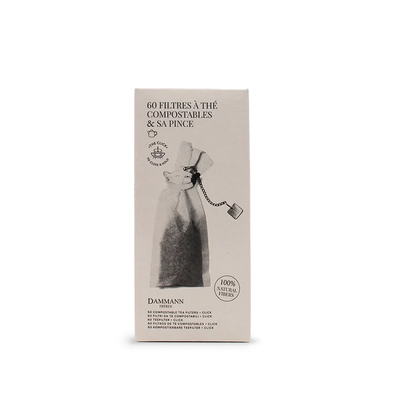 Boîte de 60 filtres pour théière avec une pince