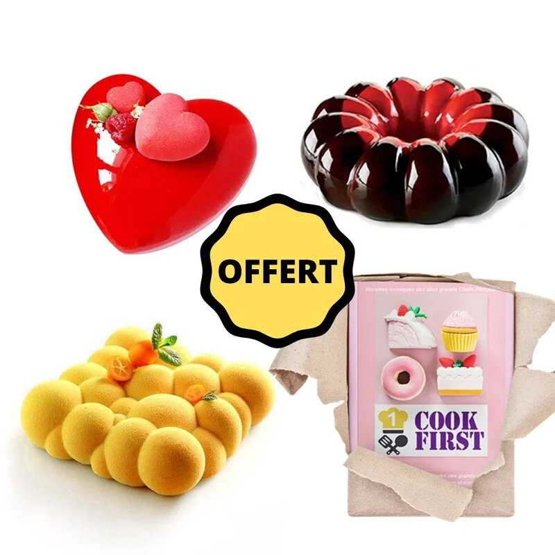 Lot de 3 Moules Silicone + Livre Recettes Offert