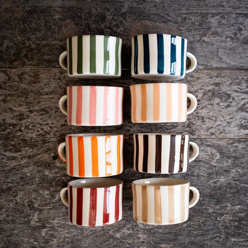 Tasse à déjeuner rayée Candy Stripe
