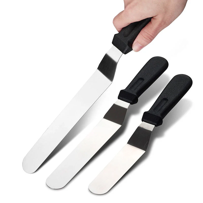 Lot 3 spatules coudées inox | Patisserie et Cuisine