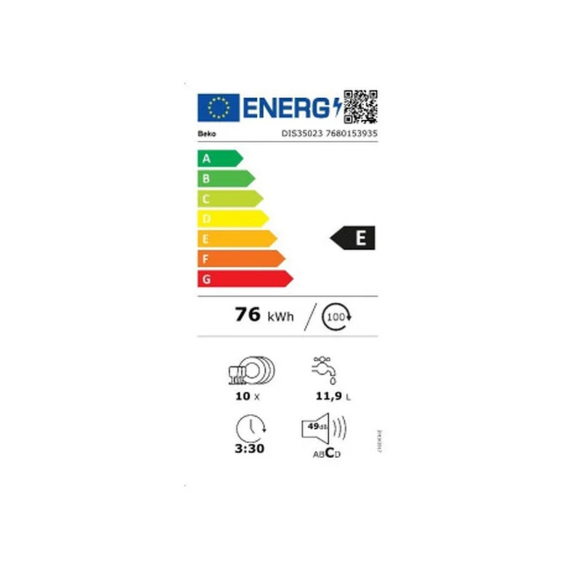 Lave-vaisselle BEKO DIS35023 45 cm blanc
