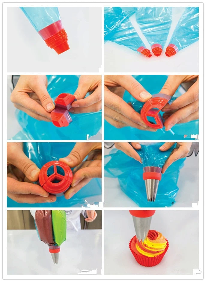 Set à douilles patissieres + Adaptateur 3 couleurs