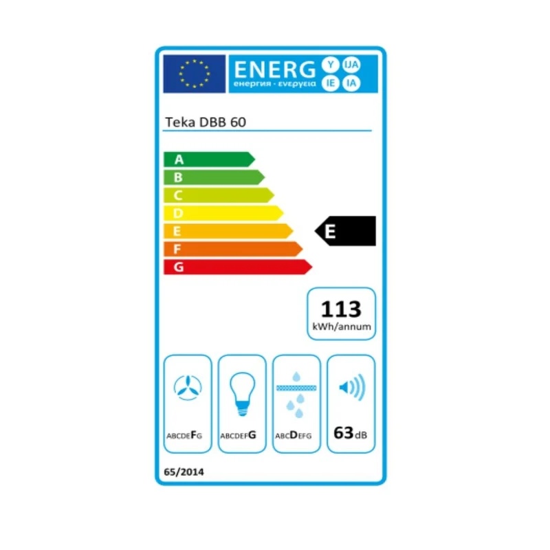 Hotte conventionnelle Teka DBB60 I 60 cm 380 m3/h 60 dB 195W