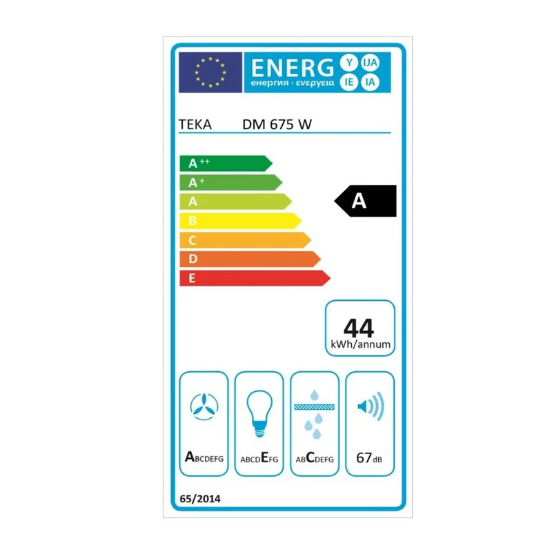 Hotte conventionnelle Teka 40476230 60 cm 603 m3 / h 67 dB 278W Blanc