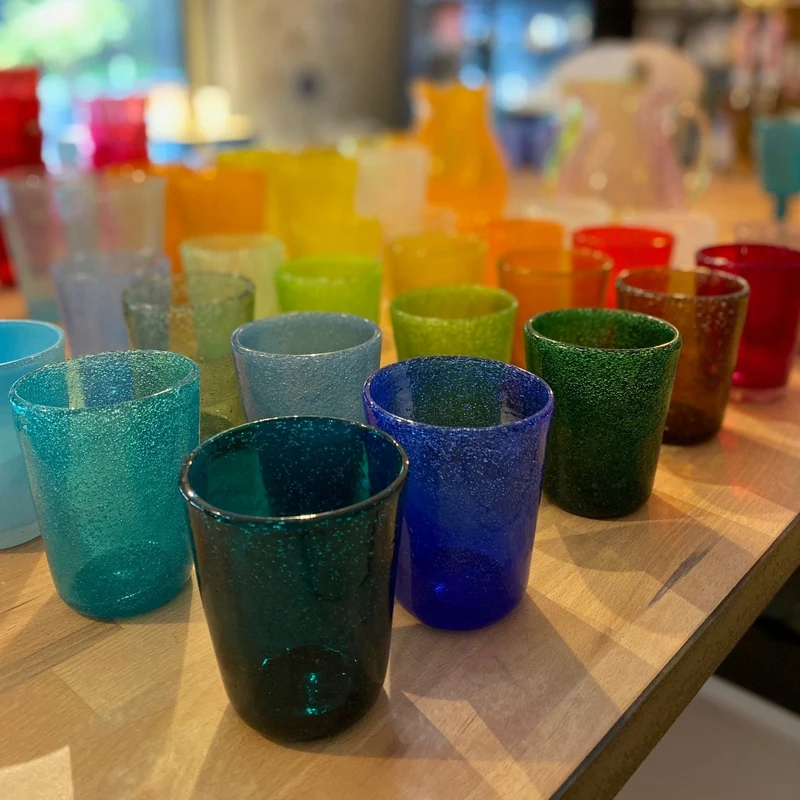 Verre bulles soufflé en verre
