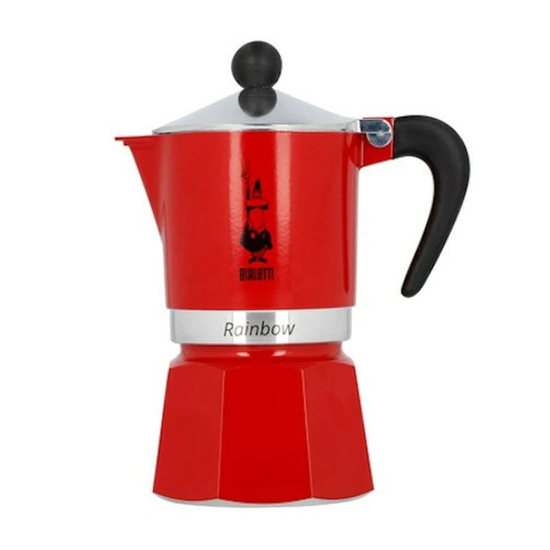 Cafetière Italienne Bialetti Rainbow 6 Tasses Aluminium Rouge