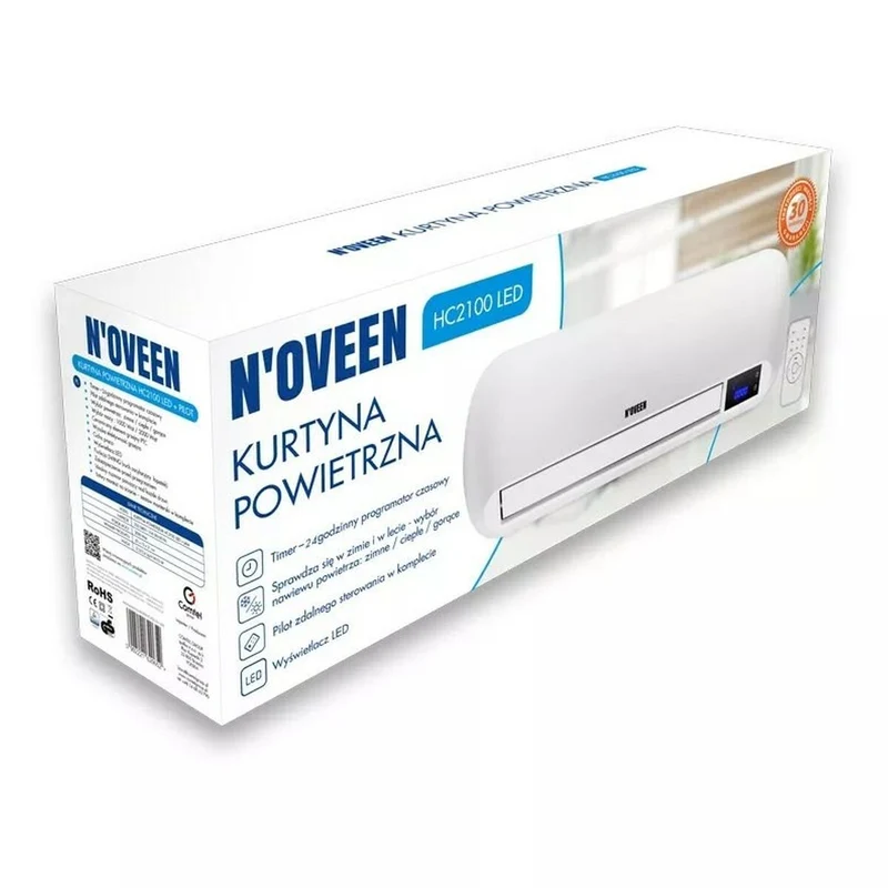 Chauffage Split Mural Céramique N'oveen HC2100 Blanc 2000 W