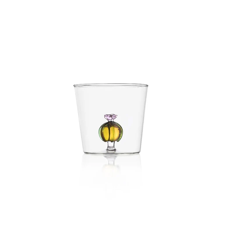 Verre cactus fleur rose