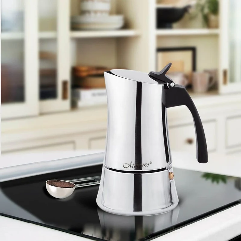 Cafetière Italienne Feel Maestro MR-1668-6 Argent Acier inoxydable 18/10 300 ml 6 Tasses