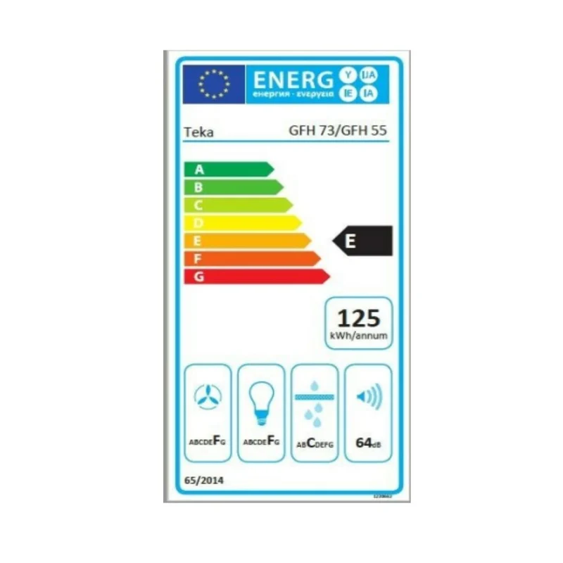 Hotte conventionnelle Teka GFH 55 55 cm 329 m3/h 69 dB 215W Argent Acier