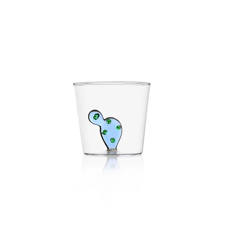 Verre cactus bleu