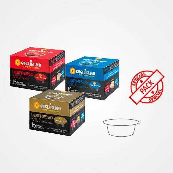 Caffè Guglielmo capsule compatibili A modo mio LespressoMio Decaffeinato 16 capsule