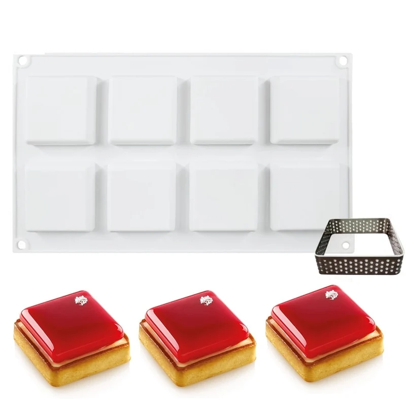 Moule Silicone Carré Tartelettes | Pâtisserie & Entremet