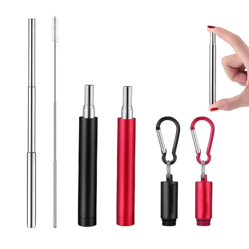 Paille Inox Télescopique et Réutilisable + Brosse Nettoyage | Patisserie et Cuisine