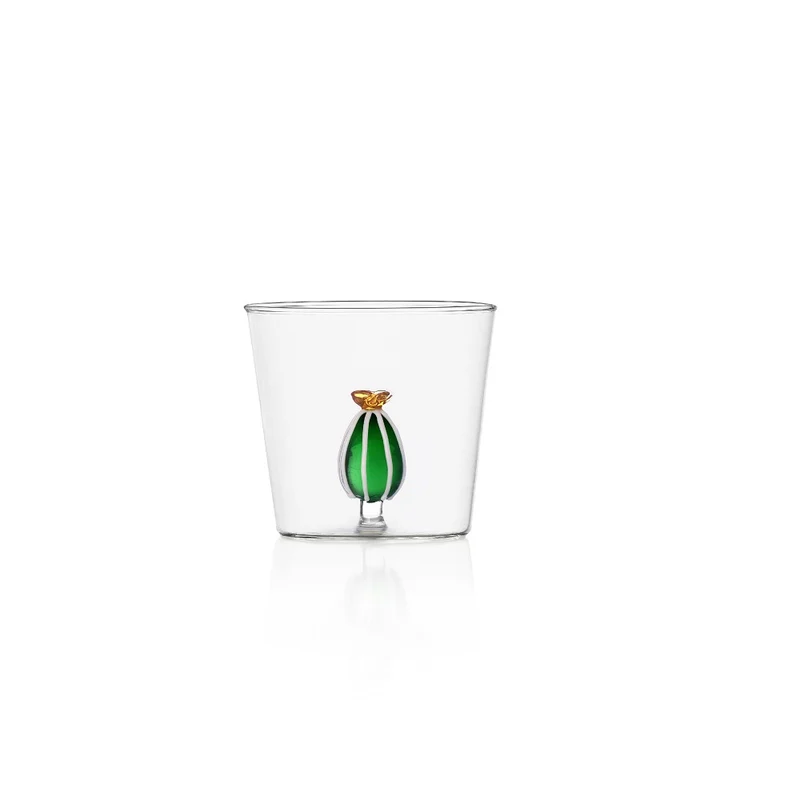 Verre cactus fleur