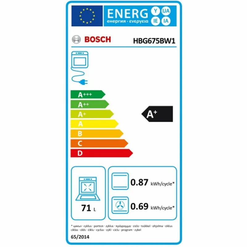 Four BOSCH HBG675BW1 71 L Afficheur TFT 3650W