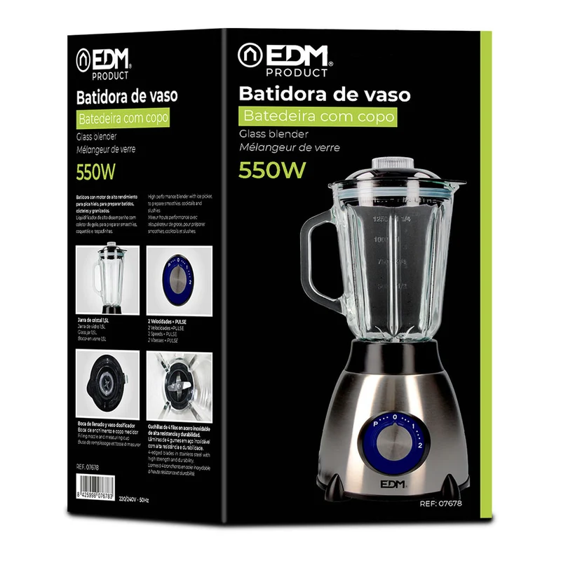 Mixeur plongeant EDM 07678 Noir 550 W 1,5 L