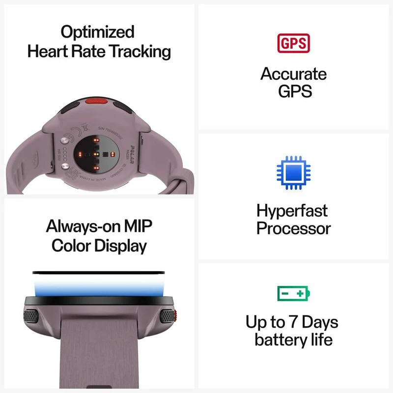 Montre intelligente avec podomètre Running Polar Violet 1,2"