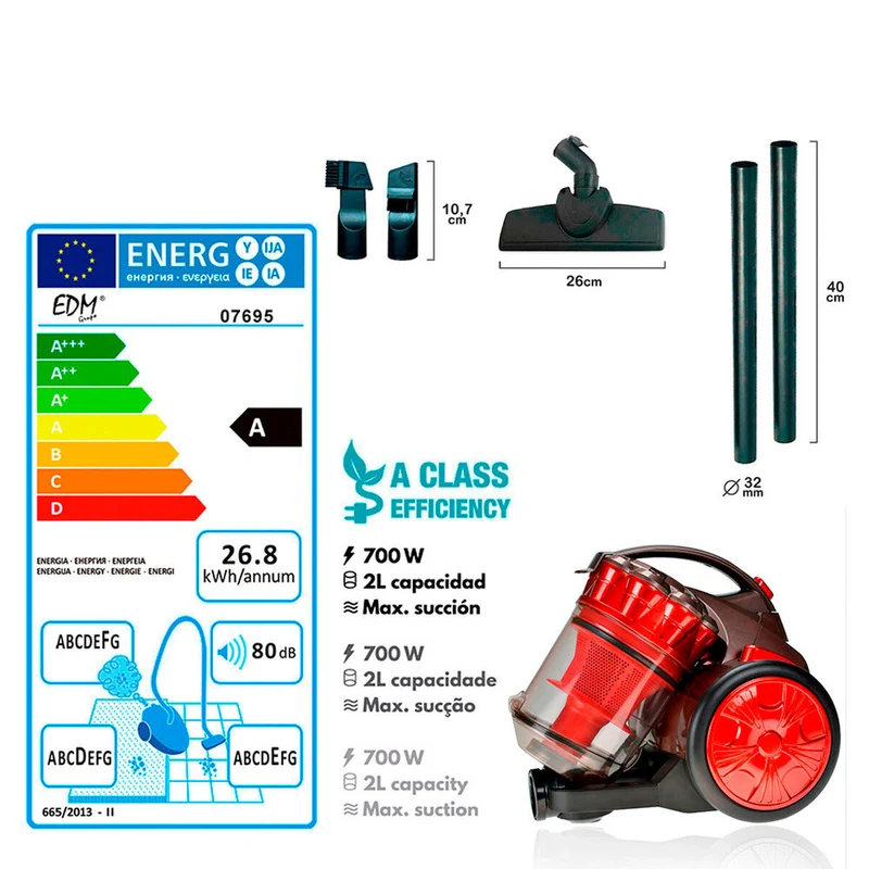 Aspirateur multicyclonique EDM 07695 700 W