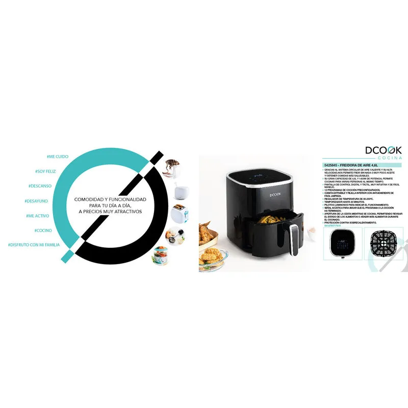 Friteuse à air Dcook Gallery Noir 1450 W 4,6 L