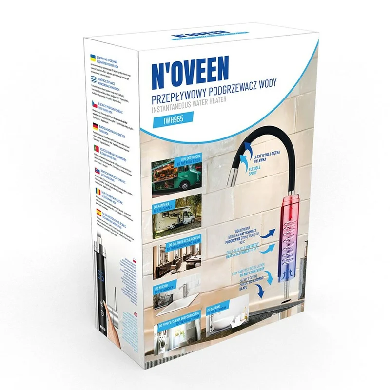 Bouilloire N'oveen PODGRZEWACZ IWH955 Noir Argent Acier inoxydable 3600 W 3000 W