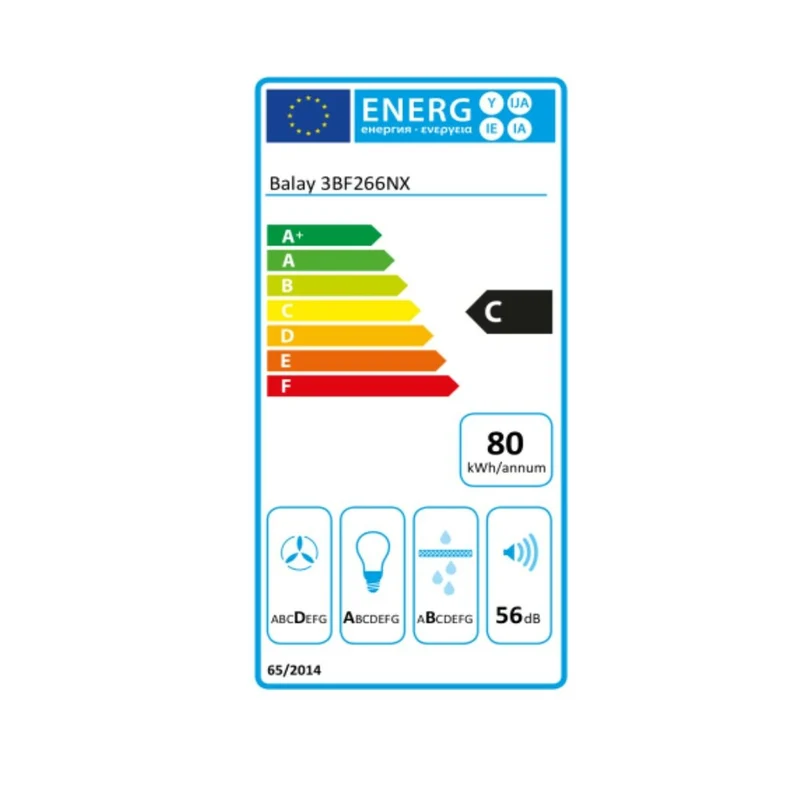 Hotte Conventionnelle Balay 3BF266NX 53 cm 590 m3/h 200W C Acier