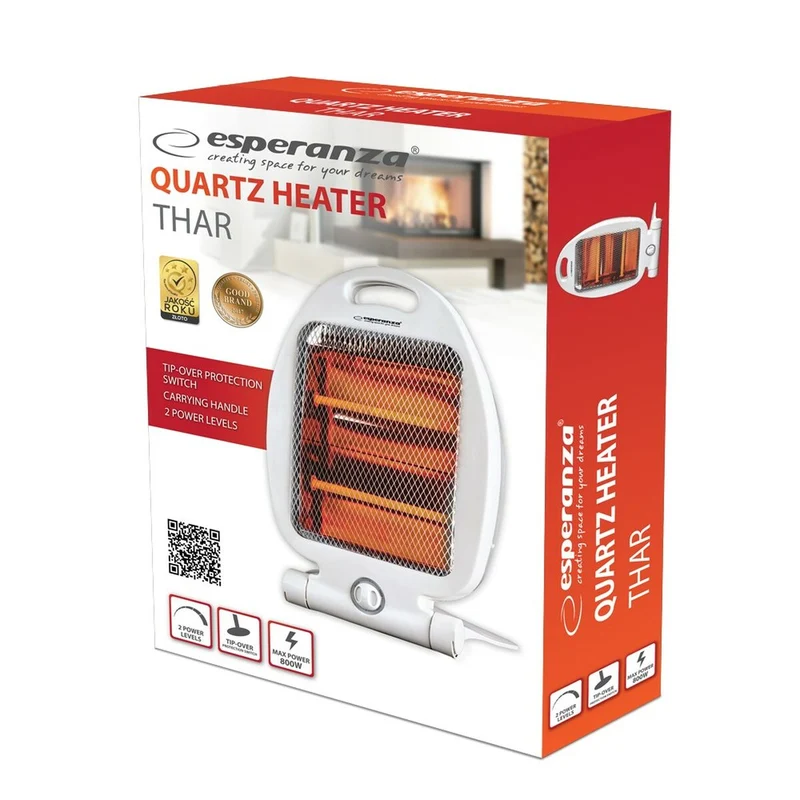 Chauffage électrique à quartz Esperanza EHH009 Blanc 800 W