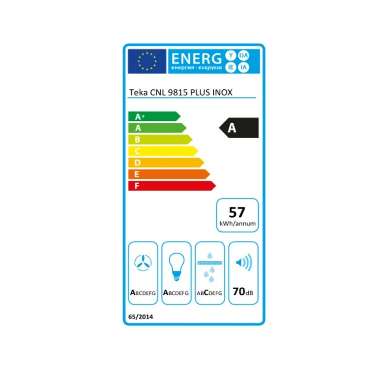 Hotte Conventionnelle Teka CNL9815 PLUS 90 cm 730 m3/h 65 dB 277W Gris Argent Acier A