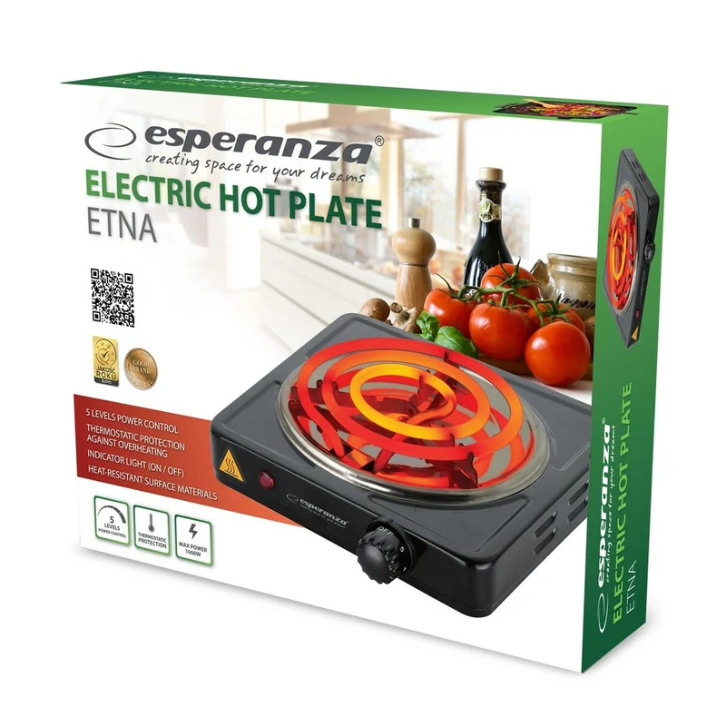 Réchaud de camping Esperanza EKH012K 1000 W