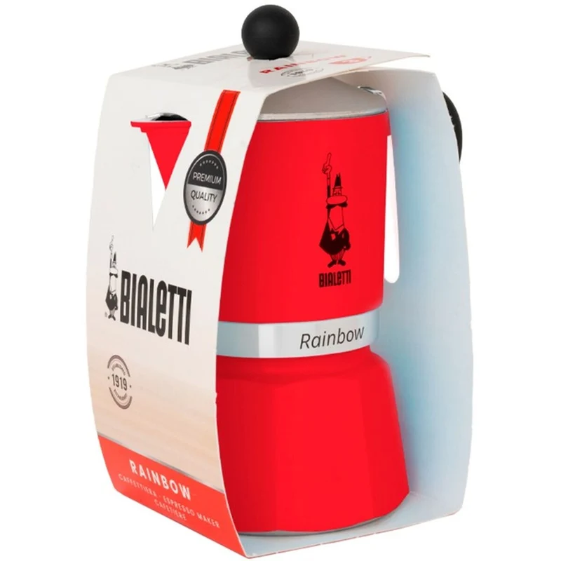 Cafetière italienne Bialetti Rainbow Red Aluminium 60 ml