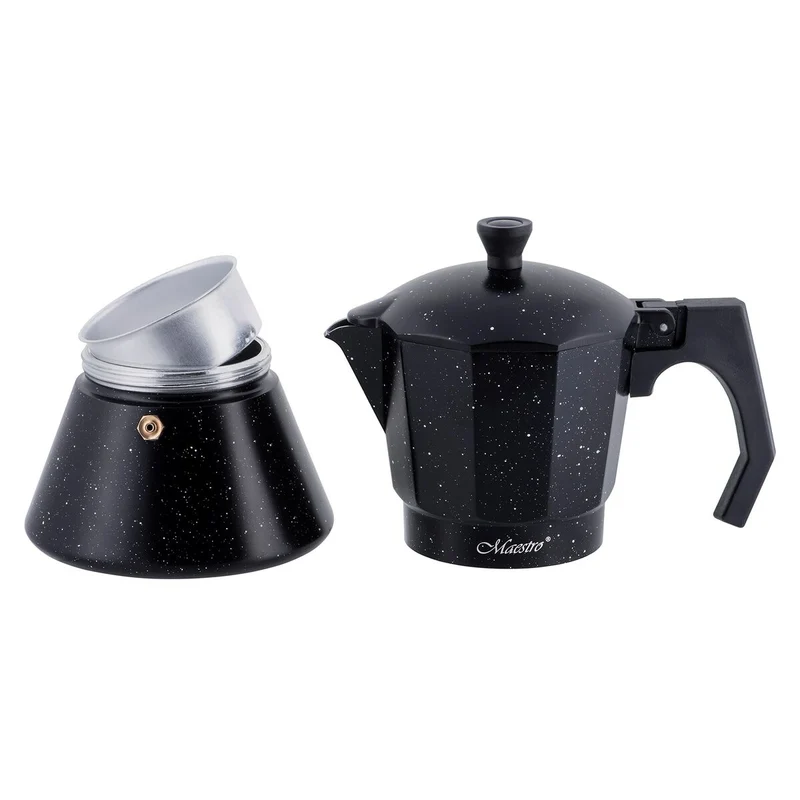 Cafetière Italienne Feel Maestro MR-1667-6 Noir Granit Aluminium 300 ml 6 Tasses