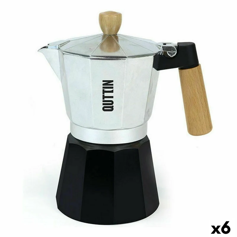 Cafetière italienne Quttin Wood Aluminium 9 tasses (6 unités)