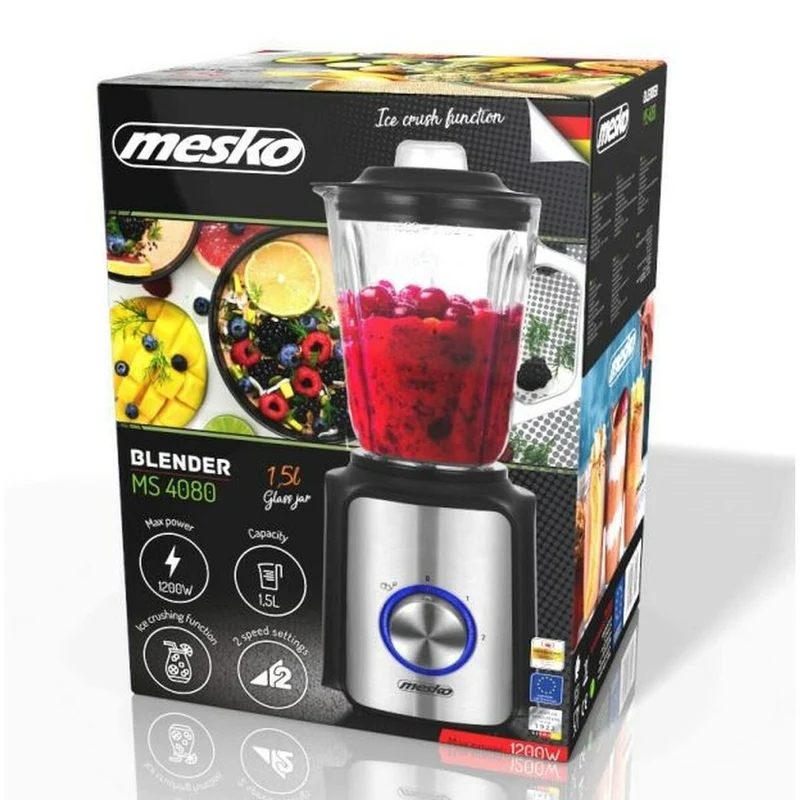 Bol mixeur Adler MS 4080 acier noir 600 W 1,5 L