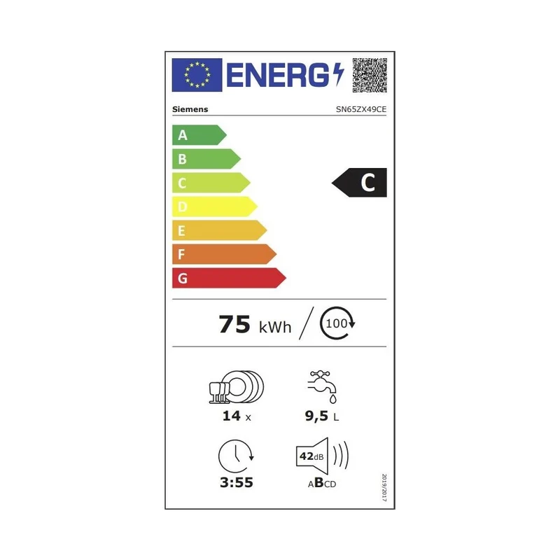 Lave-vaisselle Siemens AG SN65ZX49CE Noir 60 cm (60 cm)