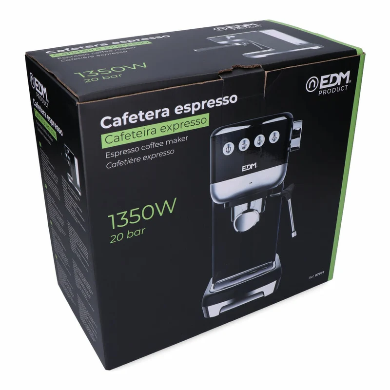 Machine à café manuelle Express EDM 07707 Noir 2 tasses 1,3 L