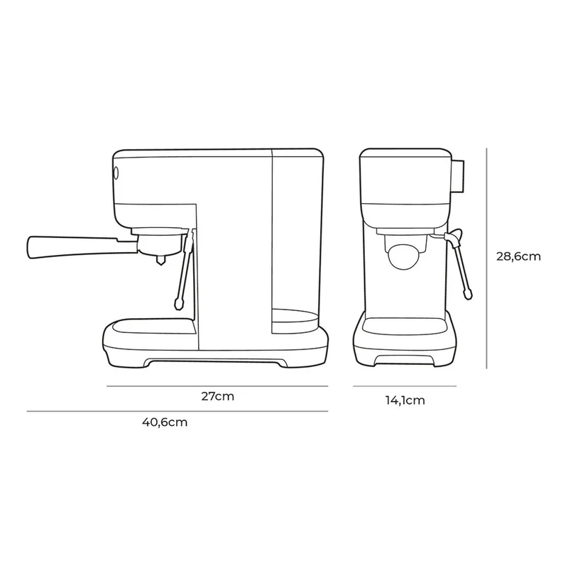 Machine à café manuelle Express EDM 07707 Noir 2 tasses 1,3 L