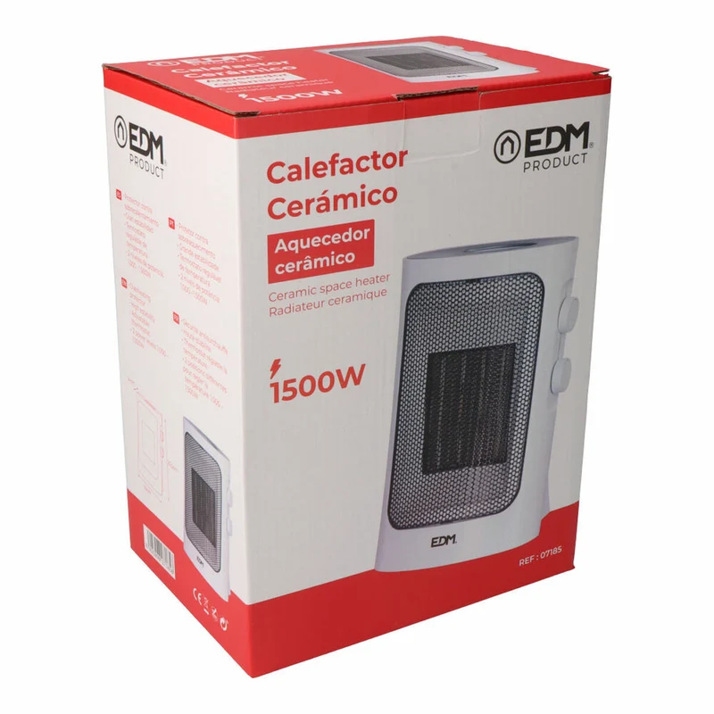 Chauffage vertical EDM 07185 Blanc Gris 1000 - 1500 W