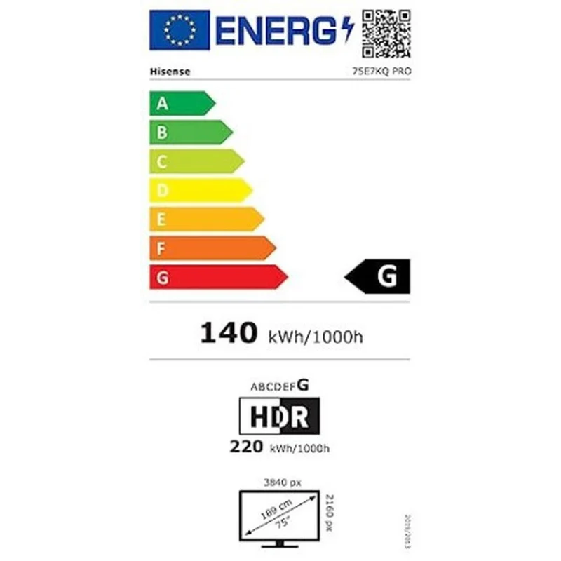 Téléviseur intelligent Hisense 75E7KQ PRO 4K Ultra HD QLED